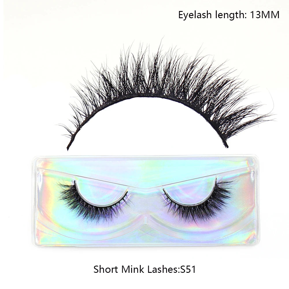 Half Lashes Mink Eyelashes Natural Soft Wispy False Eyelashes Natural Mink Lashes for Daily Makeup Eyelash Extension Fake Lashes