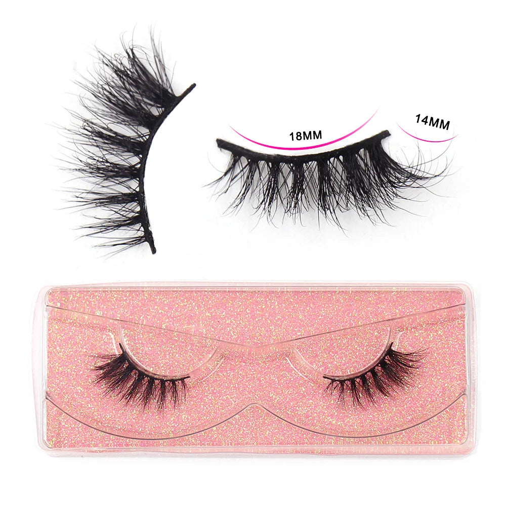 Half Lashes Mink Eyelashes Natural Soft Wispy False Eyelashes Natural Mink Lashes for Daily Makeup Eyelash Extension Fake Lashes