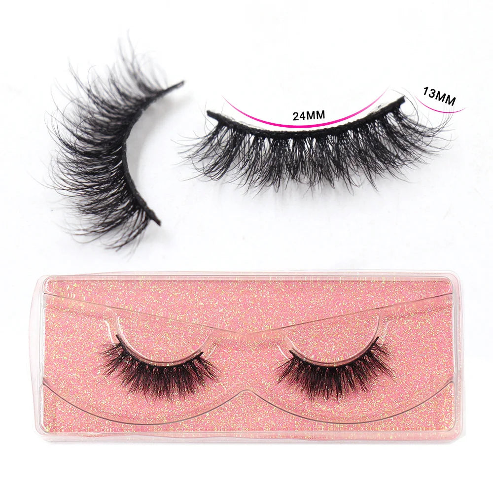 Half Lashes Mink Eyelashes Natural Soft Wispy False Eyelashes Natural Mink Lashes for Daily Makeup Eyelash Extension Fake Lashes