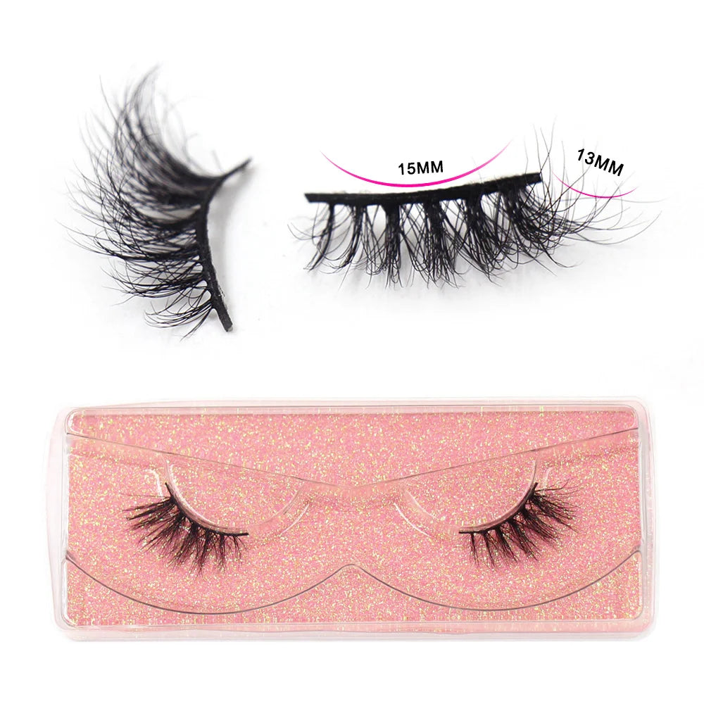 Half Lashes Mink Eyelashes Natural Soft Wispy False Eyelashes Natural Mink Lashes for Daily Makeup Eyelash Extension Fake Lashes