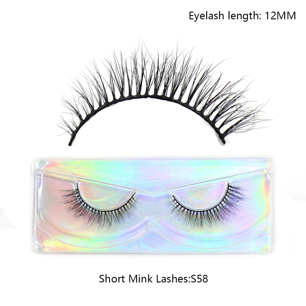 Half Lashes Mink Eyelashes Natural Soft Wispy False Eyelashes Natural Mink Lashes for Daily Makeup Eyelash Extension Fake Lashes