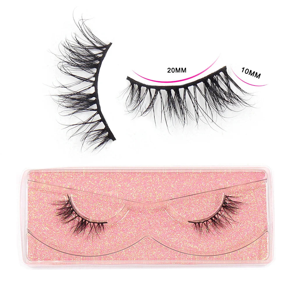Half Lashes Mink Eyelashes Natural Soft Wispy False Eyelashes Natural Mink Lashes for Daily Makeup Eyelash Extension Fake Lashes