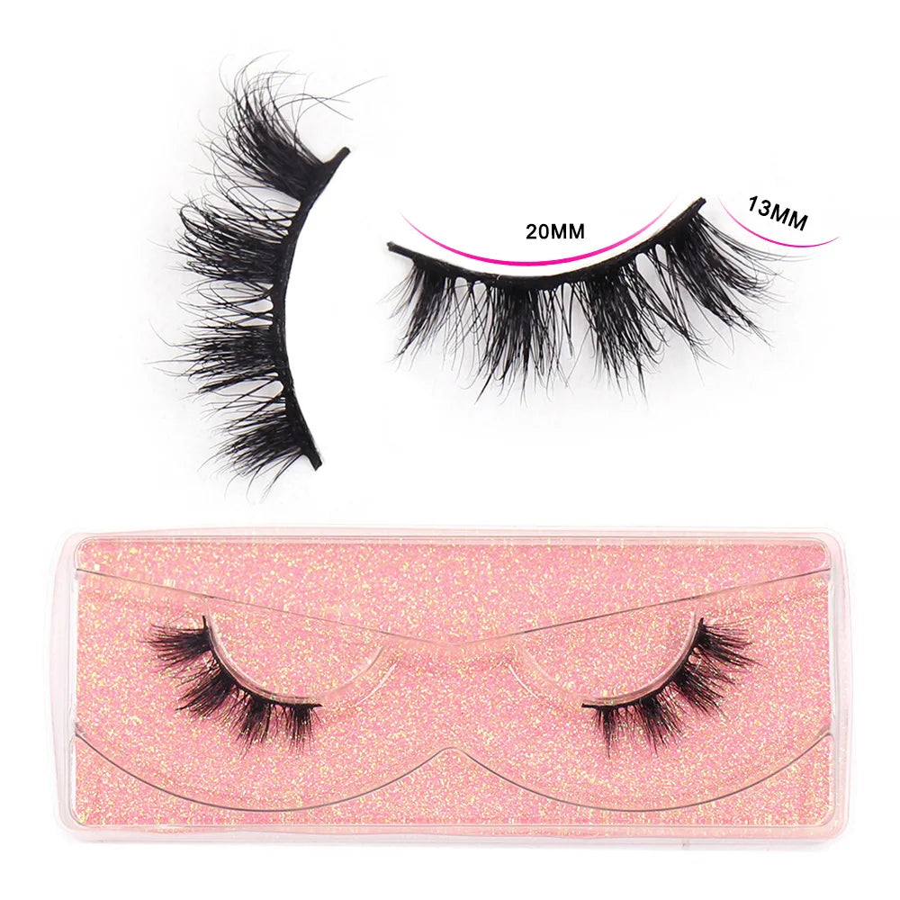 Half Lashes Mink Eyelashes Natural Soft Wispy False Eyelashes Natural Mink Lashes for Daily Makeup Eyelash Extension Fake Lashes