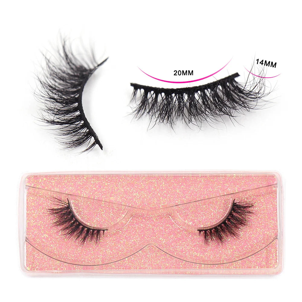 Half Lashes Mink Eyelashes Natural Soft Wispy False Eyelashes Natural Mink Lashes for Daily Makeup Eyelash Extension Fake Lashes