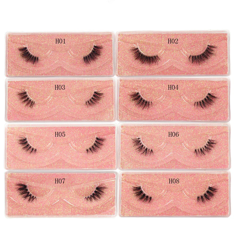 Half Lashes Mink Eyelashes Natural Soft Wispy False Eyelashes Natural Mink Lashes for Daily Makeup Eyelash Extension Fake Lashes