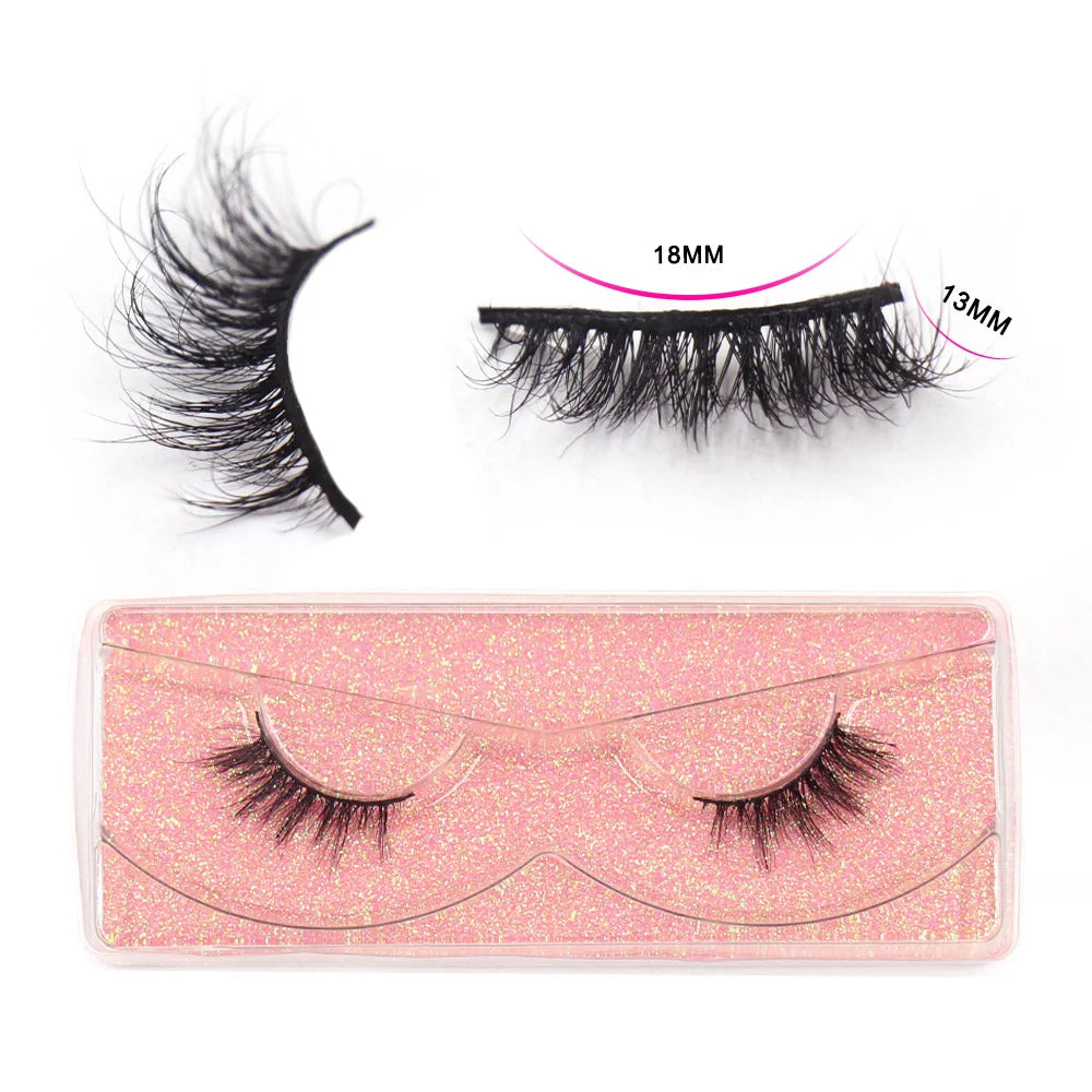 Half Lashes Mink Eyelashes Natural Soft Wispy False Eyelashes Natural Mink Lashes for Daily Makeup Eyelash Extension Fake Lashes