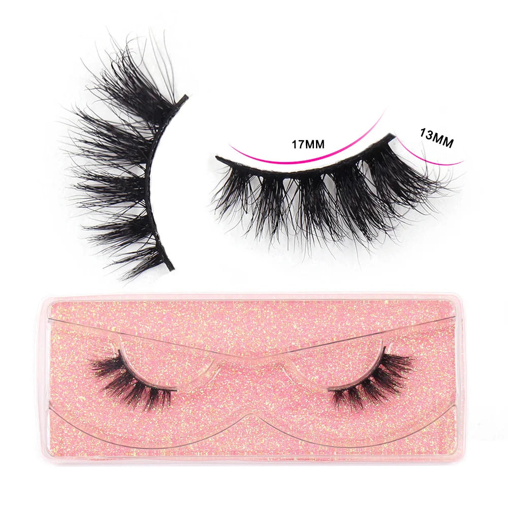 Half Lashes Mink Eyelashes Natural Soft Wispy False Eyelashes Natural Mink Lashes for Daily Makeup Eyelash Extension Fake Lashes