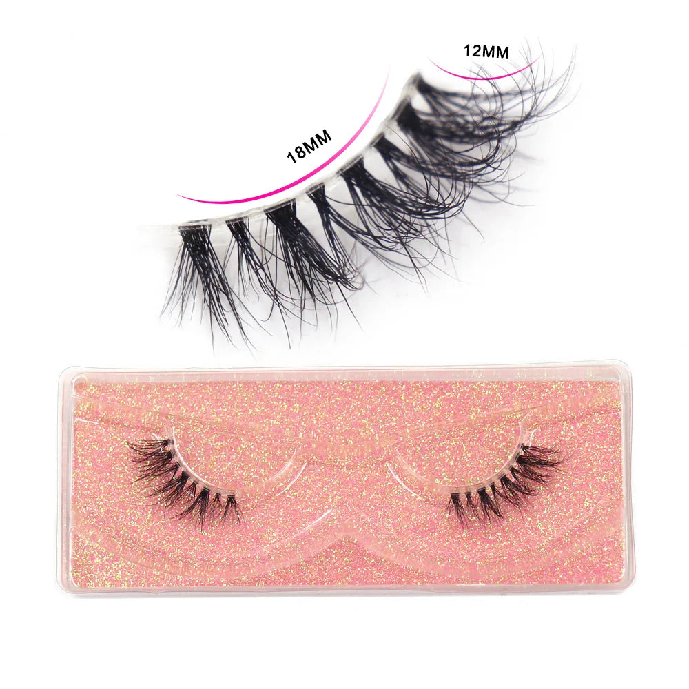 Half Lashes Mink Eyelashes Natural Soft Wispy False Eyelashes Natural Mink Lashes for Daily Makeup Eyelash Extension Fake Lashes