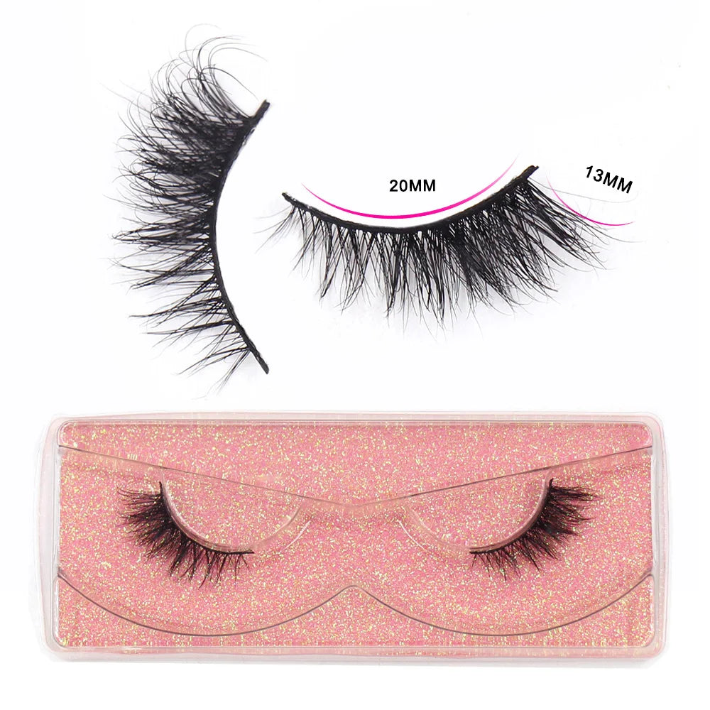 Half Lashes Mink Eyelashes Natural Soft Wispy False Eyelashes Natural Mink Lashes for Daily Makeup Eyelash Extension Fake Lashes