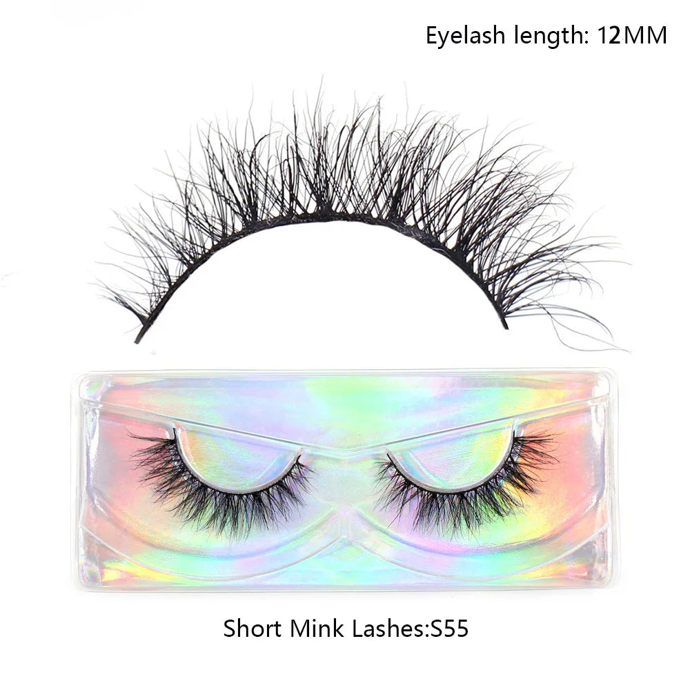 Half Lashes Mink Eyelashes Natural Soft Wispy False Eyelashes Natural Mink Lashes for Daily Makeup Eyelash Extension Fake Lashes
