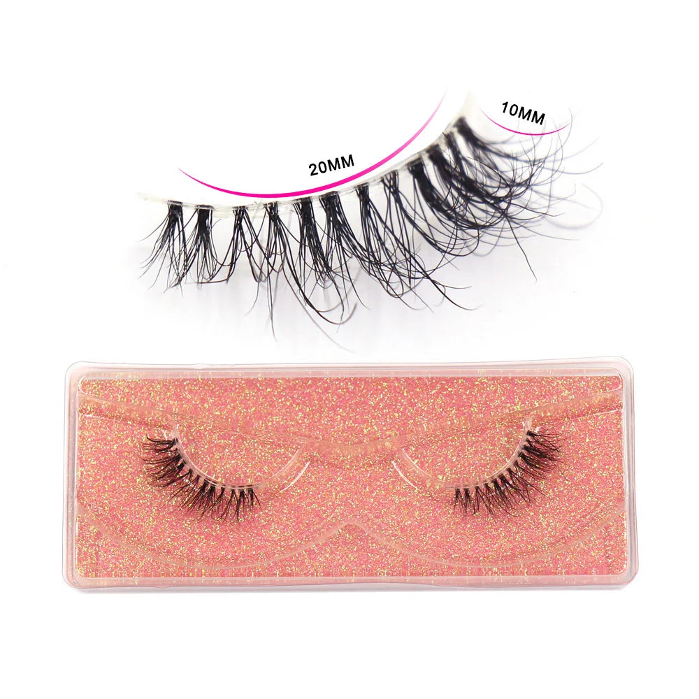 Half Lashes Mink Eyelashes Natural Soft Wispy False Eyelashes Natural Mink Lashes for Daily Makeup Eyelash Extension Fake Lashes